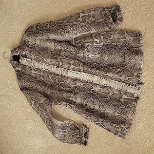 100% Silk Anorak Snakeskin print Per Se Jacket